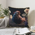 thumbnail image 6 of Haiem White Purple Flower Chicken Print Velvet Soft Solid Decorative Square Throw Pillow Covers Set with Elegant Piping Christmas Cushion Case for Sofa Bedroom Car-16"x16", 6 of 8