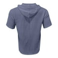 thumbnail image 4 of Yiaimeir Mens Summer Solid Color Pockets Cotton Linen Short Sleeve Shirt Tops,Size M-3XL, 4 of 5