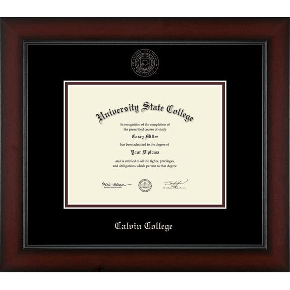 Calvin College Diploma Frame, Document Size 9" x 7"