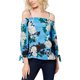 thumbnail image 1 of INC Blusa floral con hombros descubiertos para mujer, azul, mediana, 1 of 1