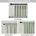 thumbnail image 3 of Sage Green Curtains 45 Inch Length for Kitchen Farmhouse Decor 2 Panels Set Rod Pocket Semi Sheer Linen Light Green Short Cafe Tier Curtains for Small Windows Kids Room Bathroom Decor 52x45 Long, 3 of 8