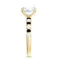 thumbnail image 3 of Rosec Jewels Asscher Cut Moissanite Solitaire Women with Lab Created Black Diamond, 10K Yellow Gold, US 4.50, 3 of 8