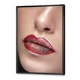thumbnail image 3 of Designart 'Close Up Lips With Professional Lipstick and Make Up' Modern Framed Canvas Wall Art Print, 3 of 5