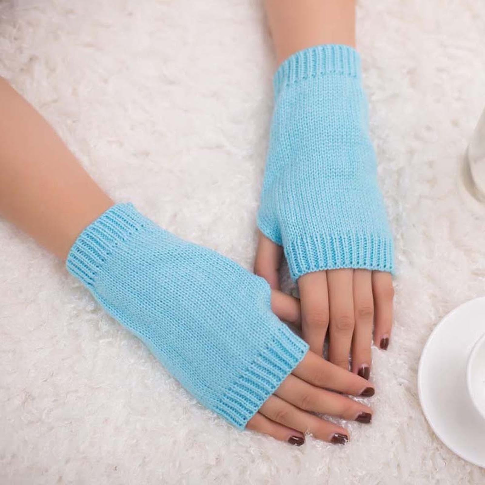 XMMSWDLA 1 Pairs Knitted Arm Warmers Gloves Winter Long