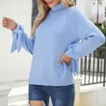 thumbnail image 4 of Aoochasliy Womens Sweaters Clearance Pullover Long Sleeves Turtleneck Solid Color Tops Blouse Knitted, 4 of 5