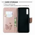 thumbnail image 6 of Allytech Galaxy A70 Case, Slim Fit PU Leather Folio Butterfly Embossed Shockproof Wrist Hand Strap Flip Cards Holder Wallet Case TPU Back Cover for Samsung Galaxy A70, Pink, 6 of 8