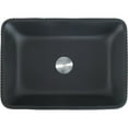thumbnail image 3 of Arete Rectangular Tempered Glass Vessel Bathroom Sink in Black, 3 of 5