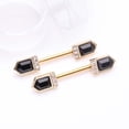 thumbnail image 2 of A Pair of Golden Majestic Sparkle Point Nipple Barbell, 2 of 4