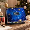 thumbnail image 5 of 2027 Desk Calendar, 12-Month Spiral Bound Planner with Celestial Design, 8.6 X 7.3 Inch Standing Desktop Schedule Organizer for Office Or Home, 5 of 7