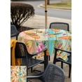 thumbnail image 5 of Outdoor Tablecloth with Umbrella Hole for Patio/Picnic/Party/Camping, Tropical Palm Leaves Waterproof Table Cloth Square Cover Washable, Summer Ocean Surfboard Pineapple Floral (60"x 60"), 5 of 9