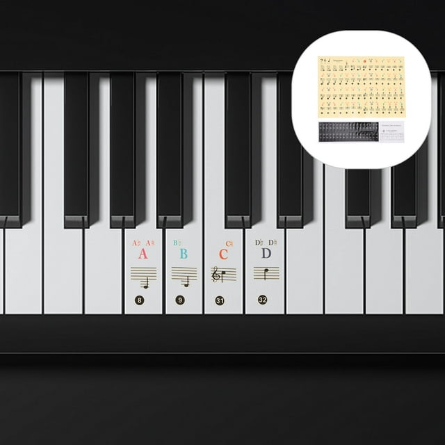 SWETRACE Beginner Piano Keyboard Sticker Assorted Color Decorative Decals for Piano and Electronic Organ