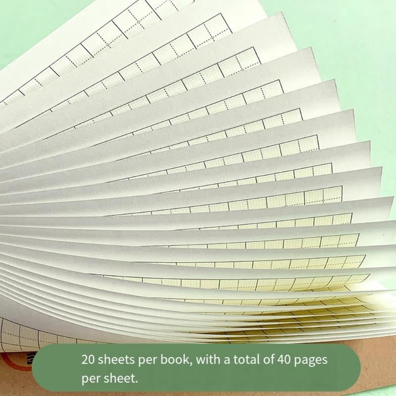 CEORPER 10Pcs Kraft Paper Cover Notebooks Gridded Exercise Notebooks 20 Sheets Each
