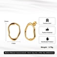 thumbnail image 2 of SFTING Hoop Earrings for Women Irregular hollow Stainless Steel Frame Geometric Yellow Valentine Trendy Gift for Her, 2 of 7
