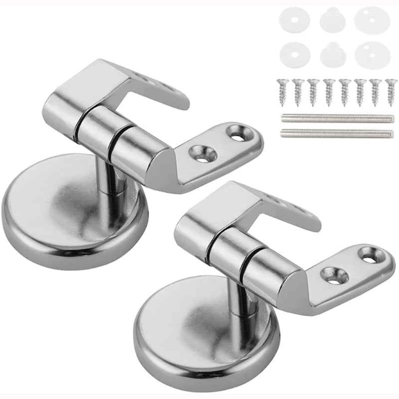 Replacement Toilet Hinges Stainless Steel 1 Pairs with Bolts and Nuts QWORK Toilet Seat Hinge 