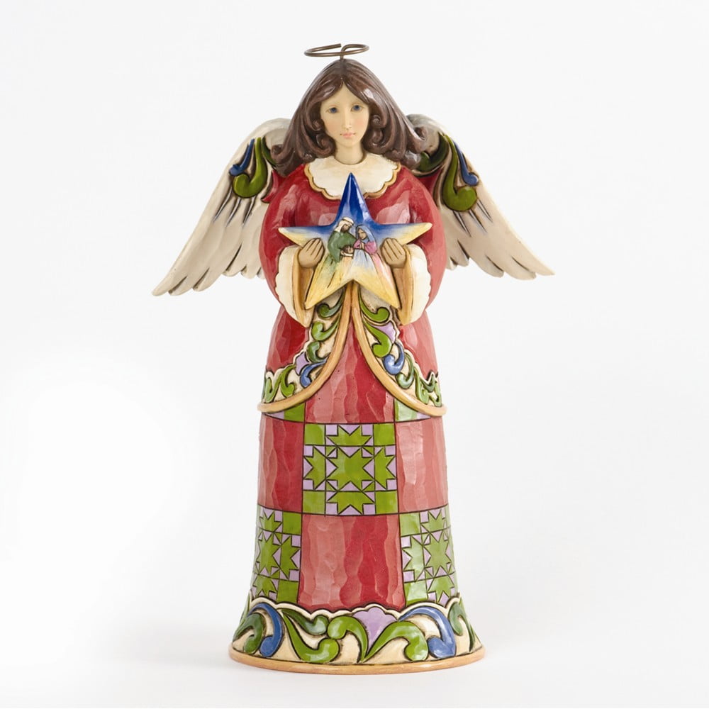 Enesco Figurine, Christmas Angel with Nativity Star ...