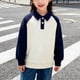 thumbnail image 5 of Sudaderas sin capucha Ropa para niños Camisa con bloques de color para niños y niñas Sudadera con solapa con inserción en los hombros Top infantil de primavera en contraste Camiseta de algodón para ni, 5 of 7