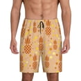 thumbnail image 1 of Balery Pineapples Pantalones cortos de pijama de punto de algodón para hombre con cinturilla y bolsillos-3X-Large, 1 of 6