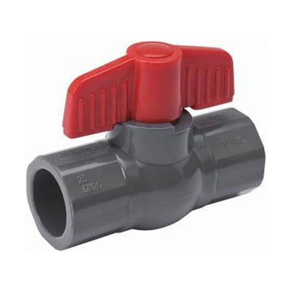 ProLine 107-603 PVC Pipe Fitting, Solvent Ball Valve, Gray, 1/2-In. - Quantity 10