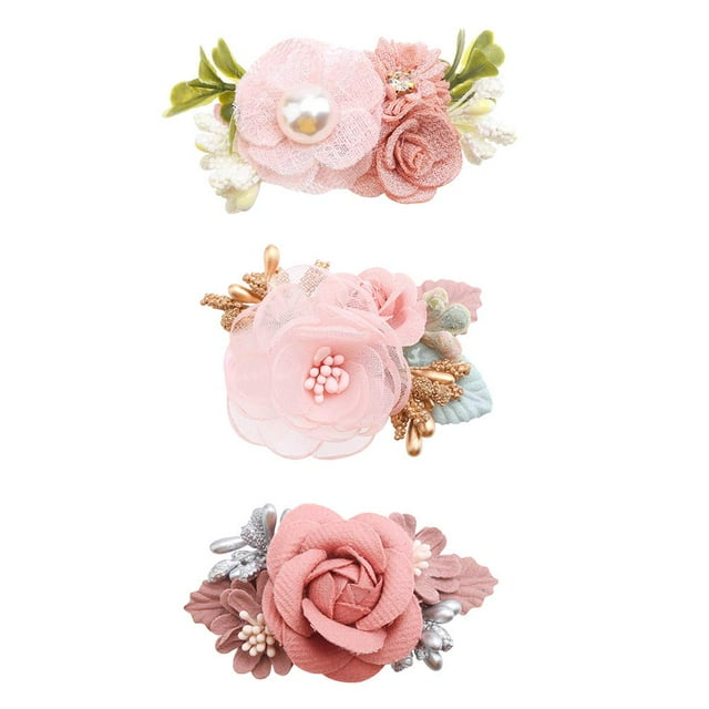 Pinza para el pelo BFNAAGirl Flower Baby Girl, juego de 3 piezas