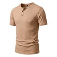 thumbnail image 6 of Henley Shirts for Men 3-Button Summer Plain Crew Neck Short Sleeve Mens T-Shirts Casual Tops, 6 of 8