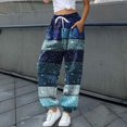 thumbnail image 5 of Pantalones afelpados Gibobby para mujer sueltos Retro Casual Cordón Impreso L azul, 5 of 5