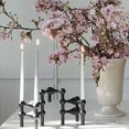 thumbnail image 3 of Portavelas metálico de 3 brazos apilable, ideal for decoración del hogar. Base for velas aromáticas, perfecta for cenas a la luz de las velas., 3 of 4