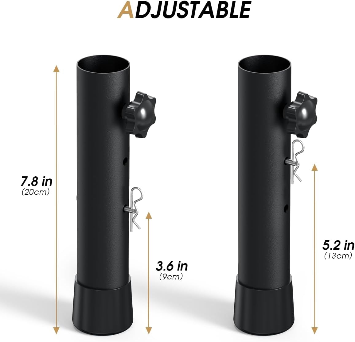 Farafox Adjustable Table Risers, 4 Pack Leg Extenders for Straight/Bent Legs, 2 Adjustable Levels Furniture Leg Lifts for Dining, Desk, Bar Stool
