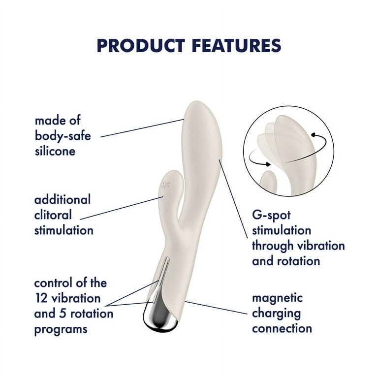 Satisfyer Spinning Rabbit 1| Rabbit Vibrator with Rotating Tip | G-spot and Clitoris Stimulation | 3 Motors | Waterproof (IPX7) | Rechargeable Battery | Skin-Friendly Silicone (Creme)