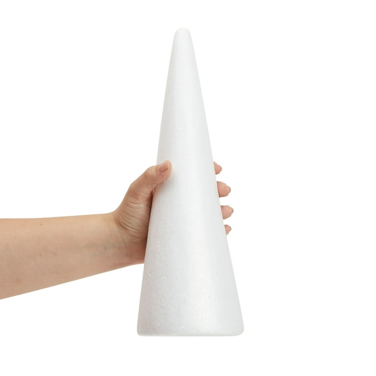 24 Pack Foam Cones for Crafts, DIY Art Projects, Handmade Gnomes, Trees,  Holiday Decorations (2 x 4 in, White)