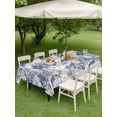 thumbnail image 4 of Outdoor Tablecloths with Umbrella Hole & Zipper, Blue Floral 54x80 Inch Tablecloth Rectangle, Spring Botanical Flowers Leaves Vintage Waterproof Table Cloth, Patio/Pool/Picnic Table Covers, 4 of 8
