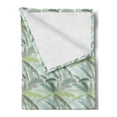 thumbnail image 2 of Palm Tree Soft Flannel Fleece Blanket, Leafy Branches in Shades of Green Tropical Summer Nature Rainforest Island Jungle, Cozy Plush for Indoor and Outdoor Use, 50" x 70", Multicolor, by Ambesonne, 2 of 5