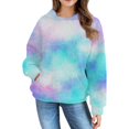 thumbnail image 5 of Mercatoo Cute Tie Dye Hoodies for Teen Girls Oversized Rainbow 𝐇ooded Sweatshirts Trendy Long Sleeve Pullover Shirt Pocket, 5 of 7