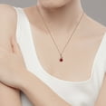 thumbnail image 4 of 10k Rose Gold Genuine Round Ruby Pendant Necklace, 4 of 5