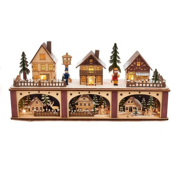 Kurt Adler H6322 8.66" Light Up Plywood Village House