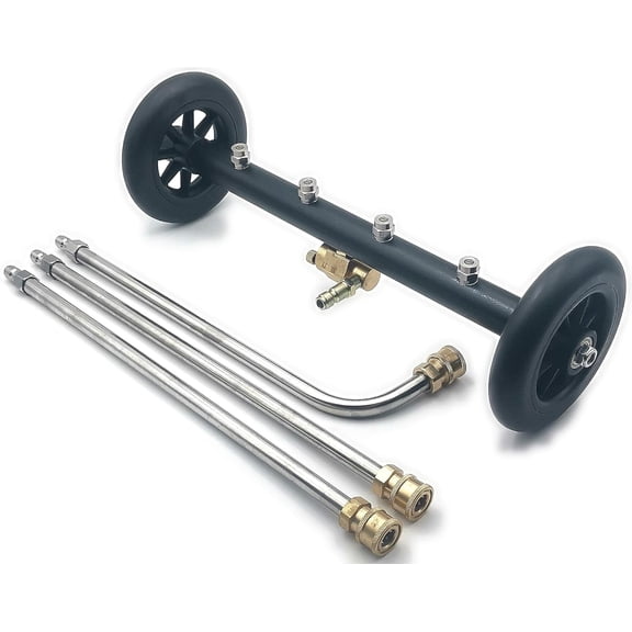 2-in-1 16" Dual-Function Undercarriage  Washer Cleaner, Surface Cleaner for Power  Washer Attachment, Underbody  Wash Water Broom with 3 count Extension Wand, 4000 PSI