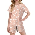 thumbnail image 2 of YHAJDS Girl 2 Piece Lounge Set Mini Print Short Sleeve Round Neck Tee Pullover Shorts Home Set, 2 of 9