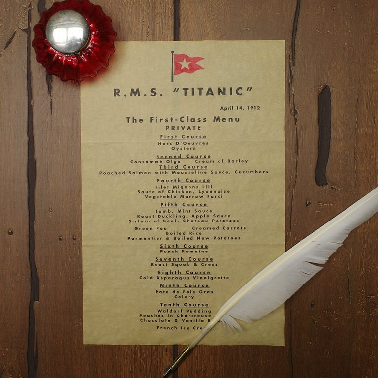RMS Titanic White Star Line Dining Room Dinner Menu Nautical Decor Gift Wall Art RMS Titanic White Star Line Dining Room Dinner Menu Nautical Decor Gift Wall Art