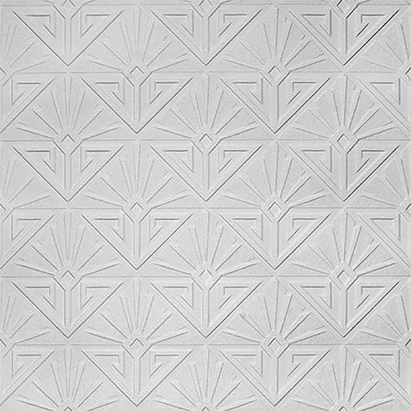 Brewster Deco Paradiso White Paintable Luxury Vinyl Unpasted Vinyl Wallpaper, 20.9-in by 33-ft, 57.5 sq. ft.