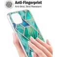 thumbnail image 3 of KAIYANG Funda para teléfono móvil de TPU con galvanoplastia de mármol con acabado IMD de 2,0 mm para iPhone 13 de 6,1 pulgadas, estilo D, iPhone 13 de 6,1 pulgadas, color verde, 3 of 4