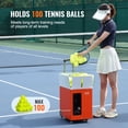 thumbnail image 6 of VEVOR Tennis Ball Machine, Automatic Portable Tennis Ball Launcher, 100 Balls Tennis Training Practice Thrower, 5 Motors Multi-Mode Drills, 2+ Hours Play, Rechargeable Battery, App Remote Control, 6 of 9