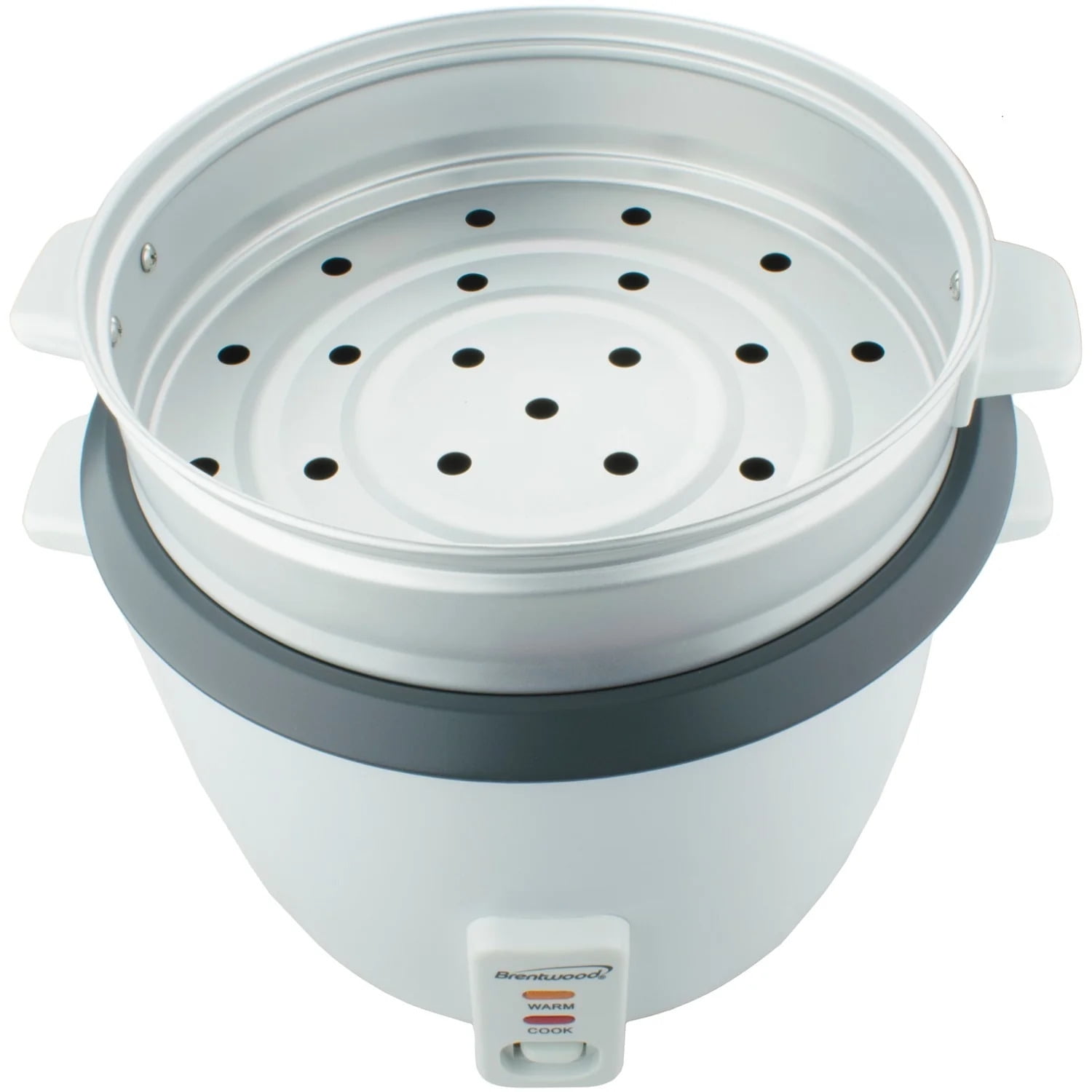 Brentwood TS-380S 10-Cup Uncooked/20-Cup Cooked Rice Cooker and Food Steamer, White