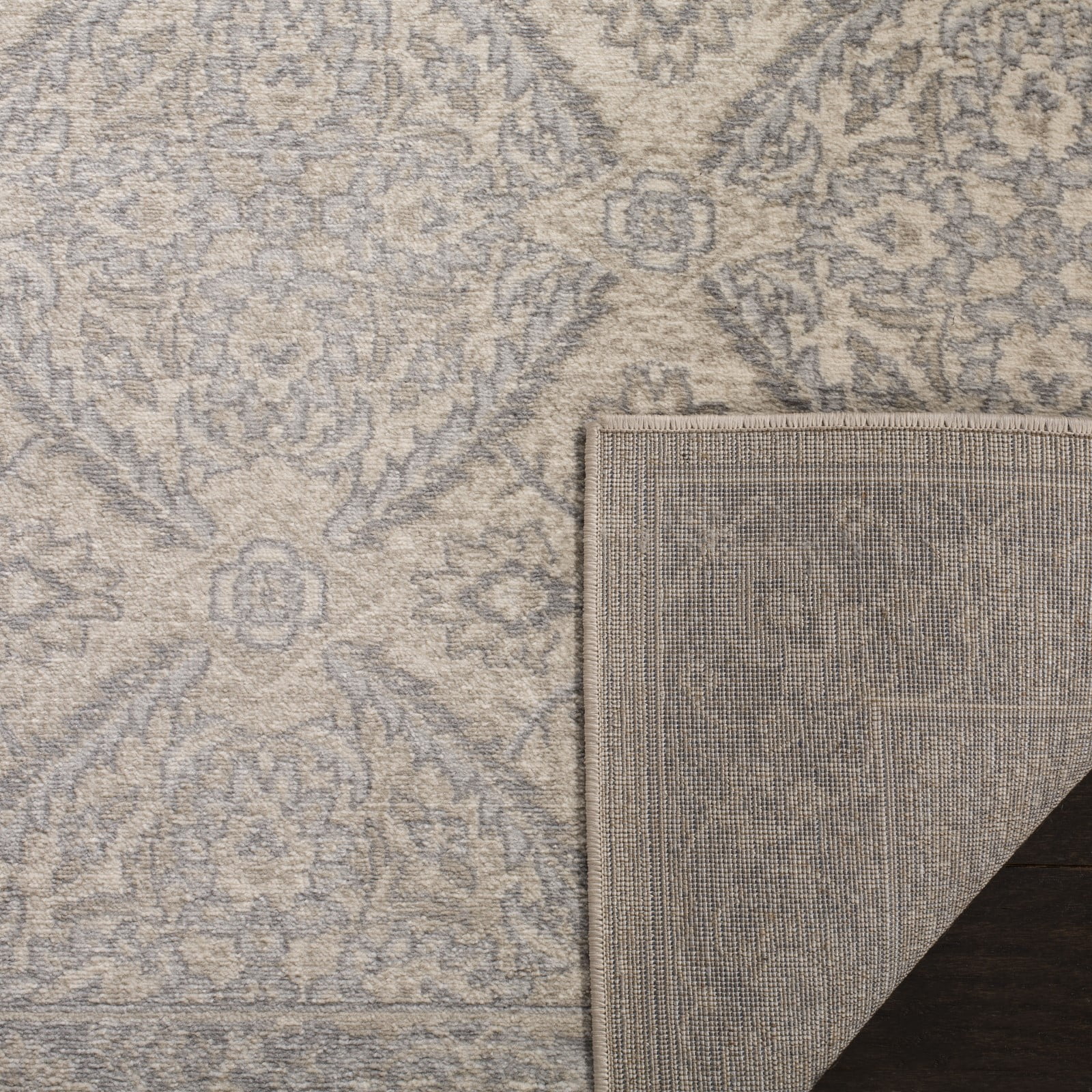 SAFAVIEH Brentwood Brandy Floral Area Rug, Cream/Gray, 6'7" x 6'7" Round