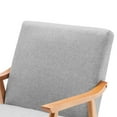 thumbnail image 4 of Arm Chair Accent Chair, Wooden Mid-Century Modern Accent Chairs, Elegant Upholstered Lounge Chair for Living Room, Bedroom, Linen Fabric Padded Reading Chair, Side Chair (Light Grey), 4 of 7