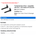 thumbnail image 2 of Tie Rod End Set 2 Piece - Compatible with 2013 - 2015 Subaru XV Crosstrek 2014, 2 of 2