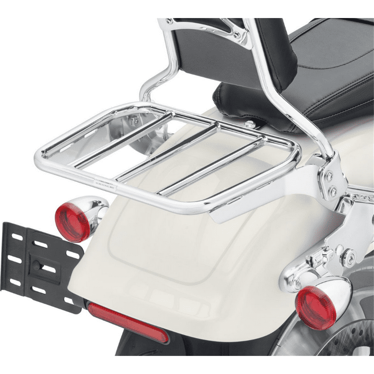 Porte-bagage moto chrome 37 cm pour Harley Fat Boy