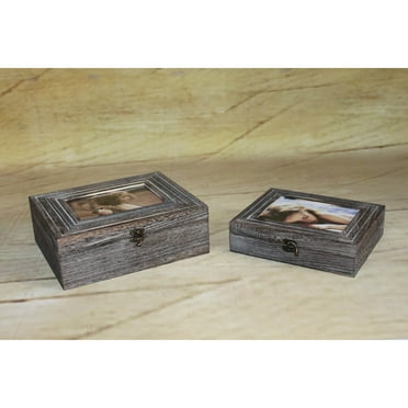 Home Decorative Set Of 2 Wooden Storage Box - Pack Of 2