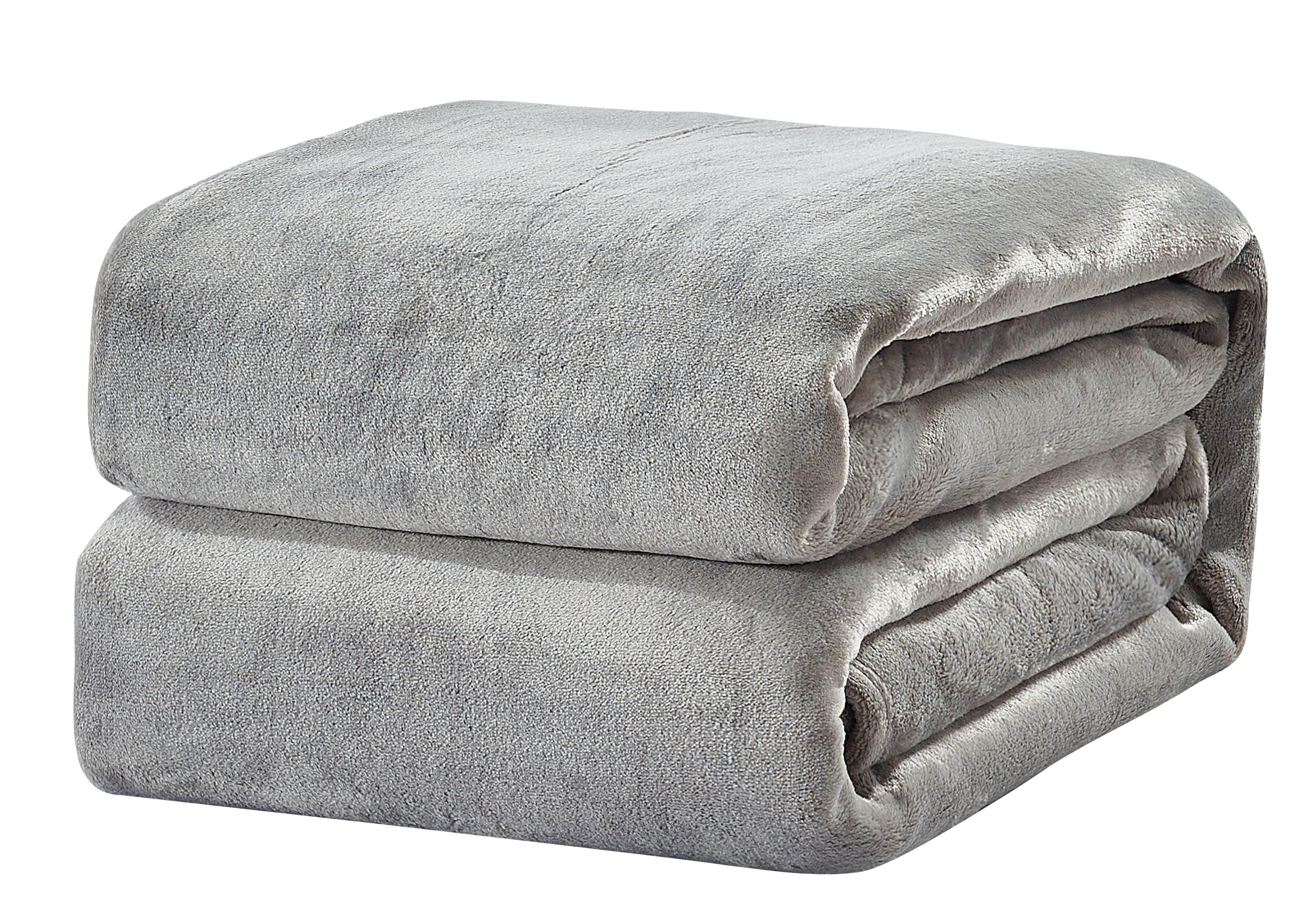Harper Lane Velvet Plush Blanket Light Gray King