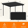 thumbnail image 3 of 36" Square Folding Table with Handle, 400lbs Weight Capacity Foldable Table with HDPE Tabletop & Heavy-Duty Steel Legs, Large Portable Picnic Table for Indoor Outdoor, Black, 3 of 9