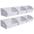 thumbnail image 3 of DIMJ 6 Pack Boot & Shoe Boxes with Handles, White Non-Woven Fabric Open Home Storage Bins, Trapezoid Foldable Baskets for Bedroom Shelves and Home Organization, 3 of 10