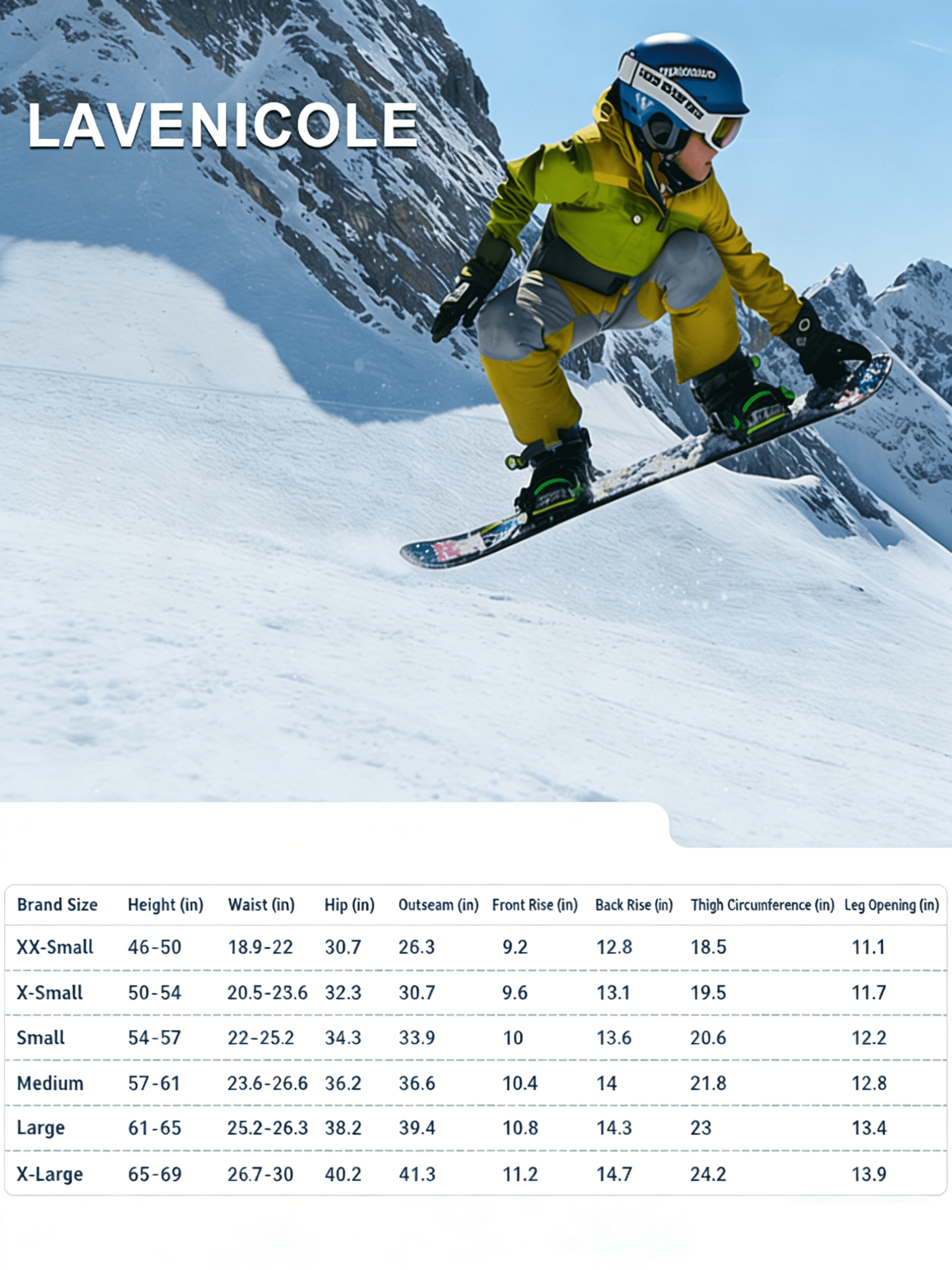 Lavenicole Kids Boys Girls Youth Waterproof Hiking Ski Snow Pants Elastic Waist Warm Insulated Pants